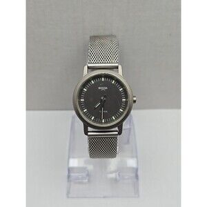 Boccia Titanium Swiss Quartz Black Dial Titanium Mesh Band 5 Bar New Battery